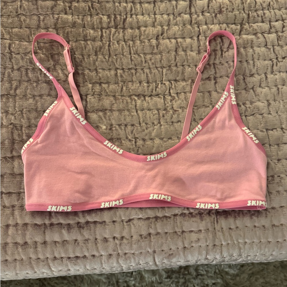 SKIMS cotton logo scoop neck bralette